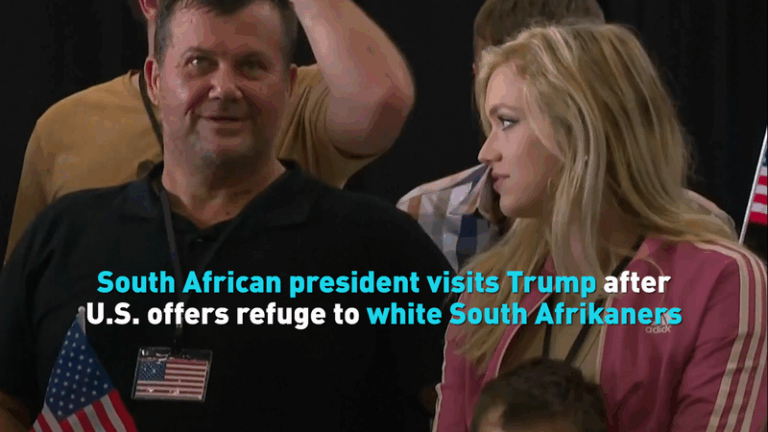 South_African_President_Visits_White_House_Amid_Refugee_Ruling video poster