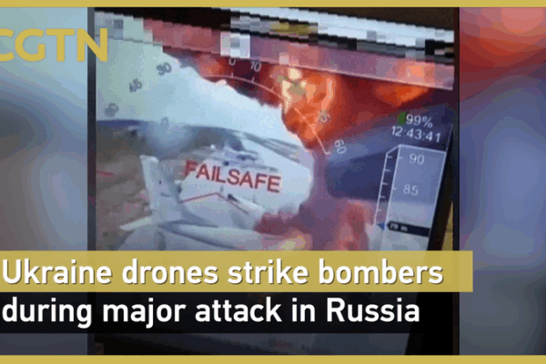 Ukraine’s Spider’s Web Drone Strike on Russian Warplanes Ukraine’s Spider’s Web Drone Strike on Russian Warplanes video poster