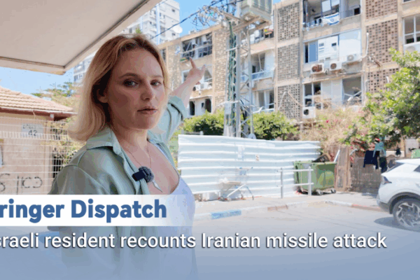 Tel Aviv Resident Shares Harrowing Account of Iran’s 450-Missile Barrage Tel Aviv Resident Shares Harrowing Account of Iran’s 450-Missile Barrage video poster