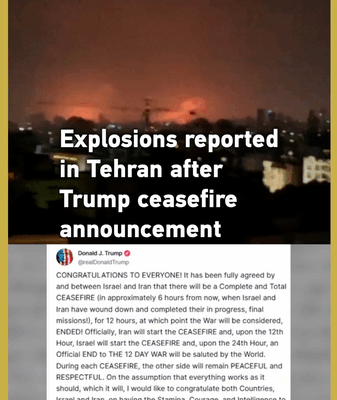 Blasts Shake Tehran Hours After Trump Announces Israel-Iran Ceasefire Blasts_Shake_Tehran_Hours_After_Trump_Announces_Israel_Iran_Ceasefire video poster