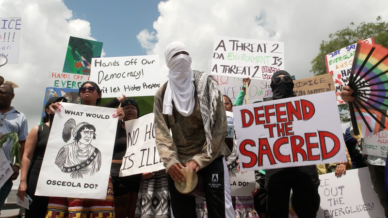 Protests Erupt at Trump’s "Alligator Alcatraz" Camp video poster