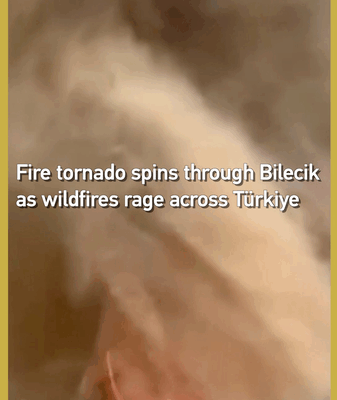Fire Tornado Erupts in Bilecik Amid Türkiye’s Raging Wildfires Fire Tornado Erupts in Bilecik Amid Türkiye’s Raging Wildfires video poster