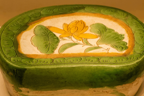 Beat the Heat: Song Dynasty Tri-Color Porcelain Pillow Beat_the_Heat__Song_Dynasty_Tri_Color_Porcelain_Pillow