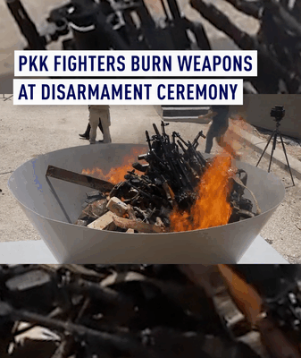 Kurdish PKK Burns Weapons in Symbolic Push for Peace with Turkiye Kurdish_PKK_Burns_Weapons_in_Symbolic_Push_for_Peace_with_Turkiye video poster