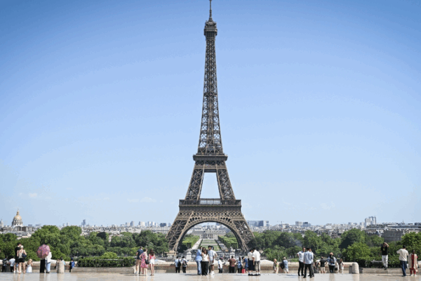 Paris Skyline Shines as Eiffel Tower Summit Closes for Heatwave Paris_Skyline_Shines_as_Eiffel_Tower_Summit_Closes_for_Heatwave video poster