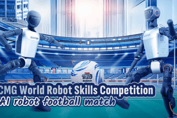 World’s First 4-on-4 AI Robot Football Match Kicks Off at CMG Competition World_s_First_4_on_4_AI_Robot_Football_Match_Kicks_Off_at_CMG_Competition video poster