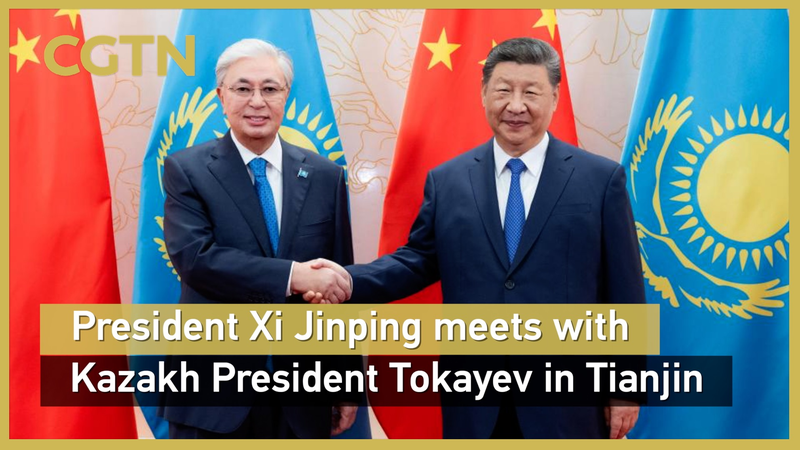 Xi_Meets_Kazakh_President_Tokayev_in_Tianjin_Ahead_of_SCO_Summit video poster
