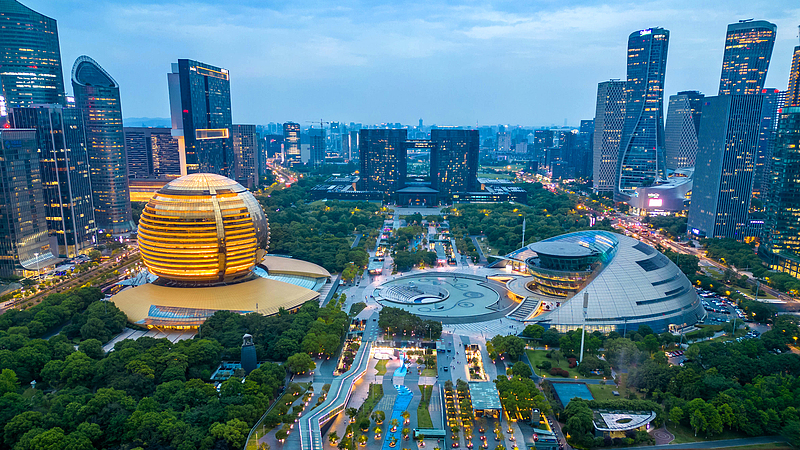 Hangzhou’s Urban Balcony: Panoramic City & River Views video poster