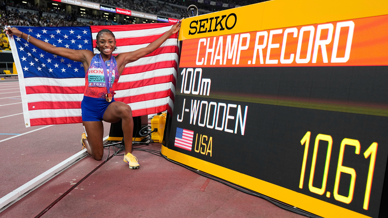 Jefferson-Wooden Shatters Championship Record with 100m Gold Jefferson_Wooden_Shatters_Championship_Record_with_100m_Gold