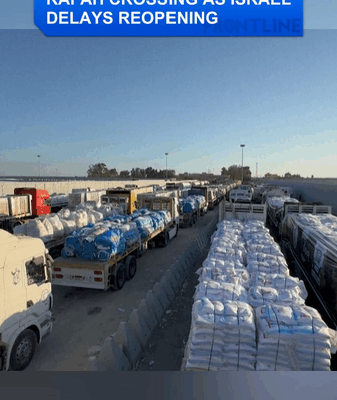 Aid Trucks Queue at Rafah as Israel Delays Humanitarian Corridor Aid_Trucks_Queue_at_Rafah_as_Israel_Delays_Humanitarian_Corridor video poster