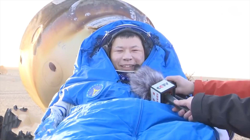 Third_Shenzhou_20_Astronaut_Exits_Return_Capsule video poster