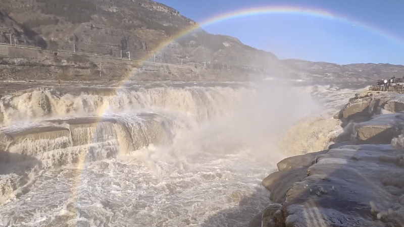 Winter_Magic__Double_Rainbow_Dazzles_Hukou_Waterfall video poster